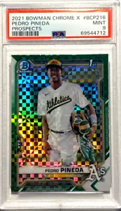 2021 Bowman Chrome X Baseball #216 PEDRO PINEDA RC 1st Prizm /31 PSA 9 - Picture 1 of 2