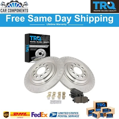 TRQ New Rear Ceramic Disc Brake Pads & Rotor Kit For 2014-2021 Jeep Cherokee - Изображение 1 из 4