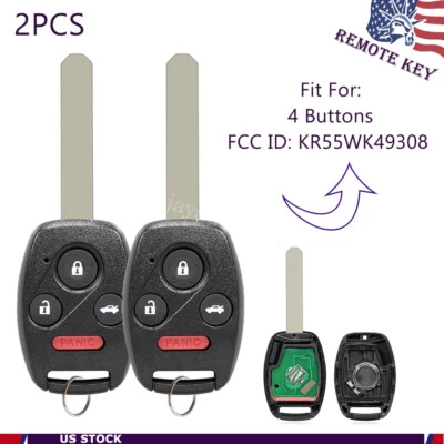 2 para Honda Pilot 2009-2015 mando a distancia sin llave coche llavero KR55WK49308 4B Foto 1 de 4