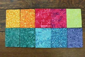 Baumwolle Batik vorgeschnittener Stoff 10 Stück Fettviertel 20"" x 19"" Steppen Patchwork - Bild 1 von 176