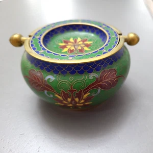 Vintage Chinese/Asian Cloisonne Two Piece Incense Holder - Bild 1 von 14