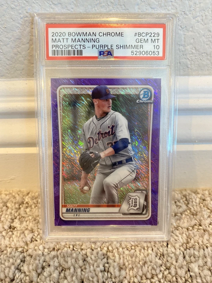 2020 bowman chrome matt manning purple shimmer psa 10 - Image 1 of 1