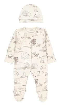 Disney Baby Winnie The Pooh Sleepsuit & Hat 2 Piece Character Set 9-12 Months - Image 1 of 4