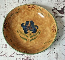 Vintage CIC Susan Widget large hand painted  Bowl purple flower 13 inch