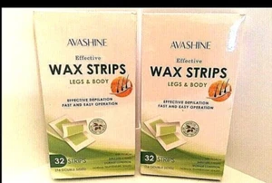 X2 Avashine 2 Packs of 32 Strips Waxing Wax Strips Body, Arms, Legs, 64 TOTAL - Picture 1 of 7