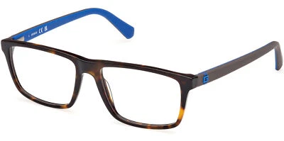 Monturas de gafas rectangulares Guess Havana para hombre con bisagras flexibles de resorte GU50130 052 55 Foto 1 de 4