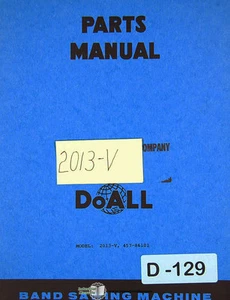 Doall 2013-V, Kontur Bandsäge Teilelisten Handbuch 1988 - Bild 1 von 2