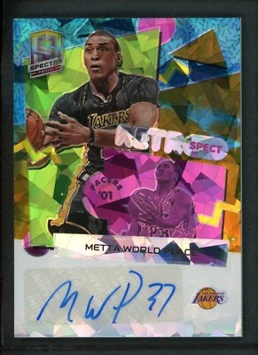 2022-23 METTA WORLD PEACE 24/49 AUTO PANINI SPECTRA RETRO SPECT ICE CRACKED - Image 1 of 2