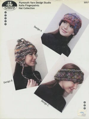 Plymouth Yarn KNITTING PATTERN S057 Italia Fingerpaints Hat Collection, Headband - Image 1 of 2