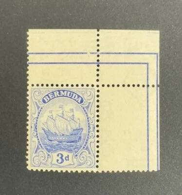Bermuda SG 83w 3d Ultramarine Watermark Inverted MNH - CAT £225 - Image 1 of 3