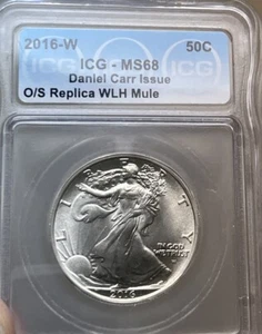 2016-W  Silver Eagle Half Dollar Daniel Carr  Overstrike Walking Liberty  🔥 - Picture 1 of 5