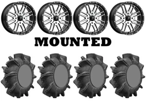 Kit 4 SuperATV Assassinator Tires 29.5x8-14 on MSA M38 Brute Machined Wheels VIK - Picture 1 of 5
