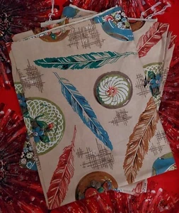 Paar Vintage Sanderson Federn & Briefbeschwerer Vorhänge Mid Century Modern - Bild 1 von 1