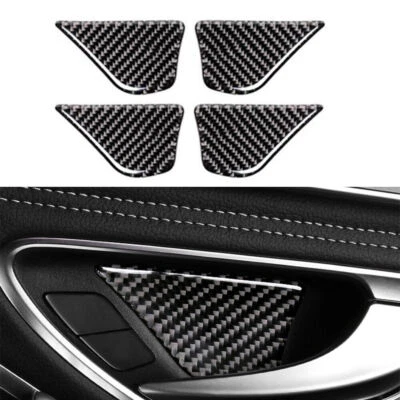 4 piezas para Mercedes-Benz Clase C W205 2014-18 fibra de carbono manija de puerta tazón moldura Foto 1 de 4