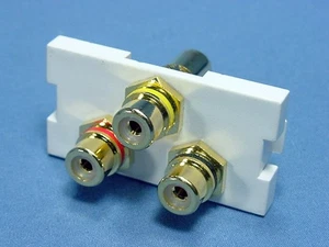 Placa de pared Leviton blanca 1 unidad MOS 3 puertos RCA audio video conector módulo 41292-3RW - Imagen 1 de 5