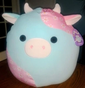 RARO Squishmallows Yamaris la Vaca con Estampado de Margaritas 16 pulgadas Nuevo con Etiquetas - Imagen 1 de 3
