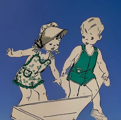 RARE Child’s PLAYSUIT Butterick 3814 ORIGINAL 1940s #VintageSewingPattern Sz1 20 - Image 1 of 4