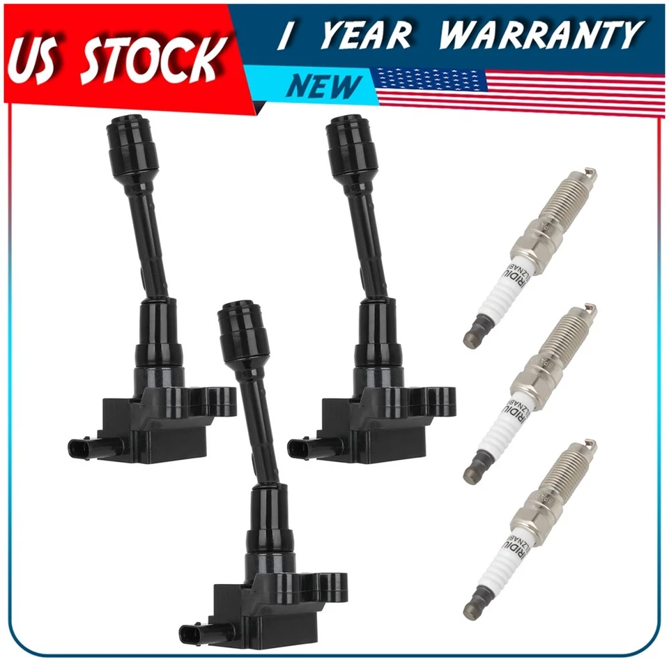 3 bobinas de encendido y 3 bujías para Ford Fiesta Ford Focus L3 1,0 L 2015 2016 2017 Foto 1 de 4