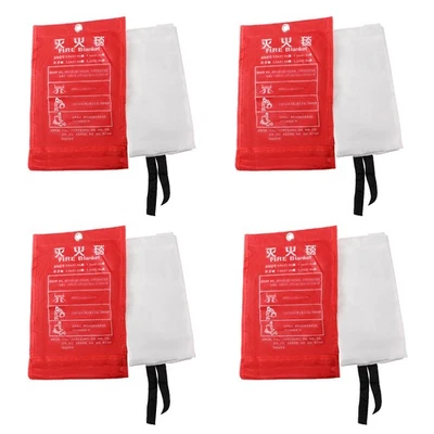 4 PACKS FIRE BLANKET Fiberglass Emergency Home Retardant Prepared 39''x39'' - Image 1 of 4
