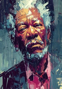 Morgan Freeman  Art  Card 1/1 PaintOholic Signed ONE OF A KIND - Picture 1 of 2