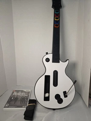 Nintendo Wii Guitar Gibson Les Paul Bundle w/ Strap And Beatles Game Tested  - Image 1 of 4