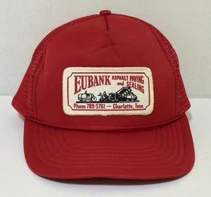 SOMBRERO CAMIONERO Pavimento EUBANK ASFALTO Años 70 De Colección con PARCHE - Charlotte, Tennessee - Imagen 1 de 5