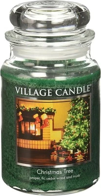 Vela Village Árbol de Navidad Tarro de boticario de vidrio grande Vela perfumada 26 oz Foto 1 de 3
