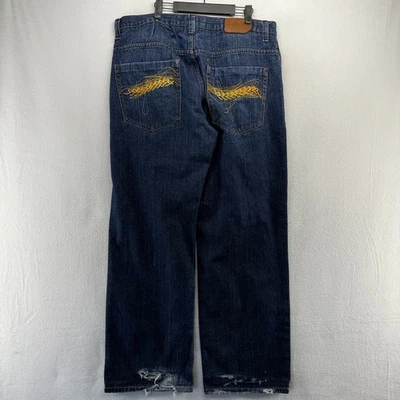 Vintage Rocawear Jeans Men's 40 Fits 38x33 Blue Denim Baggy Dark Wash Cotton y2k - Image 1 of 4