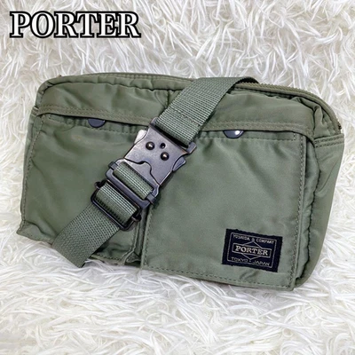 PORTER Yoshida Tanker Sage Green Nylon Waist Shoulder Crossbody Bag Japan Used - Image 1 of 4
