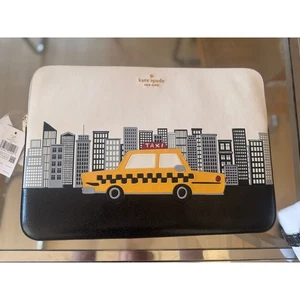 Housse universelle pour ordinateur portable Kate Spade NYC Big Apple cabine taxi scène de ville neuve avec étiquette - Photo 1/5