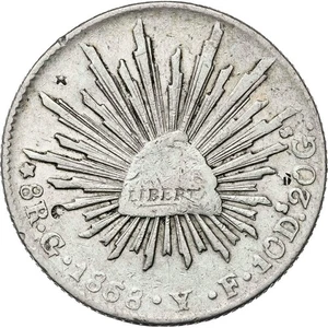☆ MEXIKO • 1868 ☆ 8 REALES GUANAJUATO (YF) · SILBER • LIBERTAD ☆ KM#377.8 ☆D1312 - Bild 1 von 4