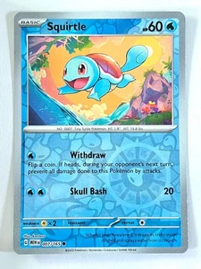 Squirtle 007/165 Reverse Holo Common Scarlet & Violet 151 Pokemon - Near Mint NM - Picture 1 of 4