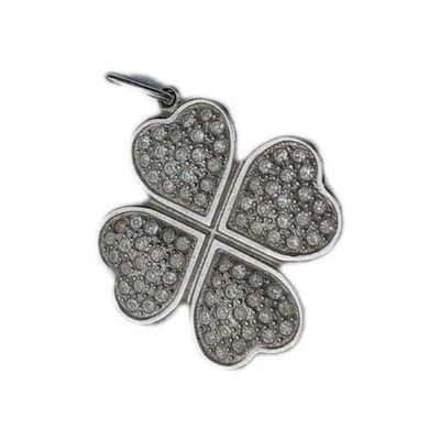 FOLLI FOLLIE Collar Colgante Plata Corazón Trébol Mujer Dije Diamante Circón Foto 1 de 3