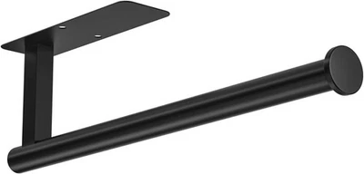 Toallero de papel ASTOFLI debajo del gabinete sin perforación, autoadhesivo negro  Foto 1 de 4