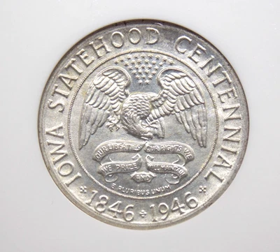 1946 Commemorative *IOWA* Silver Half Dollar 50c NGC MS65 #002 Gem BU ECC&C, Inc - Image 1 of 4