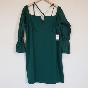 Eloquii Green Eden Off the Shoulder Long Sleeve Stretch Sheath Dress Plus 22W - Picture 1 of 8