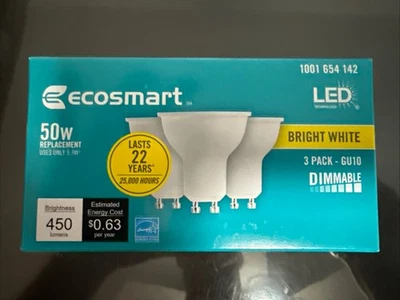 50W Equivalent Bright White MR16-GU10 Dimmable LED  Bulb 6-3 Packs 18 Bulbs - Image 1 of 3