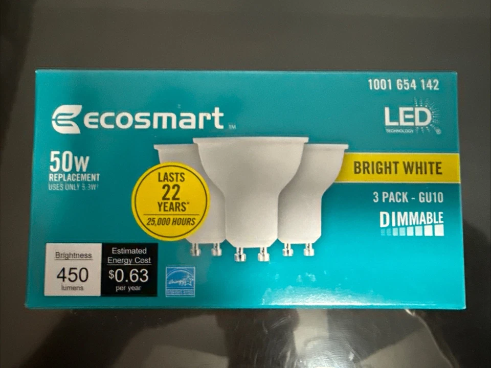 50W Equivalent Bright White MR16-GU10 Dimmable LED  Bulb 6-3 Packs 18 Bulbs - Image 1 of 3