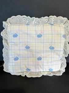 Cuscino Neonato Decorazione Coniglietti Righe Pastello - Foto 1 di 7