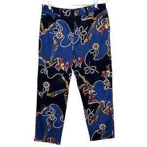 Pantaloni nautici vintage Lauren Ralph Lauren donna taglia 16 blu yacht costiero preppy - Foto 1 di 7