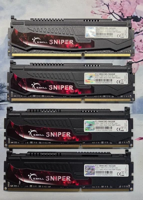 G. Skill Sniper DDR3 1866MHz Desktop RAM F-3 14900cl9d-16gb 4GX4 intel Xmp ready - Immagine 1 di 3