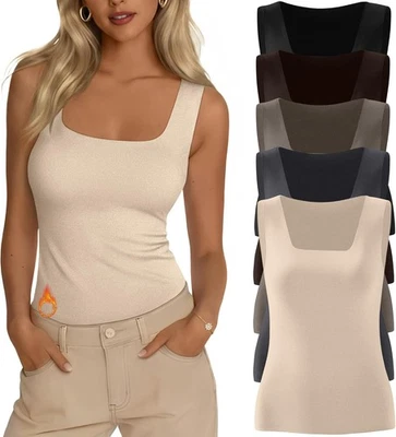 Mujeres Sin Mangas Térmicas Camisetas sin Mangas Forradas de Vellón Cálidas Capa Base Ropa Interior Chaleco Foto 1 de 4