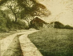 Grabado original; A Country Track atribuido a Gillian Stroudley - Imagen 1 de 3