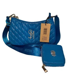 NUEVO Bandolera Steve Madden Belodie Zafiro 5"H x 9.5"W x 2"D - Imagen 1 de 2