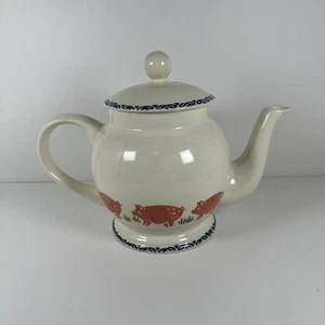 Hand Painted Price Kensington Potteries Hand Painted Pigs Tea Pot Farmhouse - Picture 1 of 15