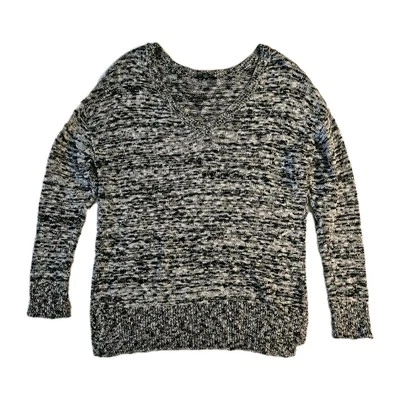 Suéter para mujer American Eagle Outfitters grande negro blanco metálico plateado usado en excelente estado Foto 1 de 4