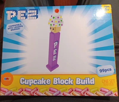 PEZ: CUPCAKE BLOCK BUILD SET  99 PIECES - NEW - SEALED - JBOX-14 - Image 1 of 3