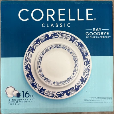 Nuevo juego de vajilla Corelle Classic True Blue 16 piezas 1114045 Foto 1 de 4