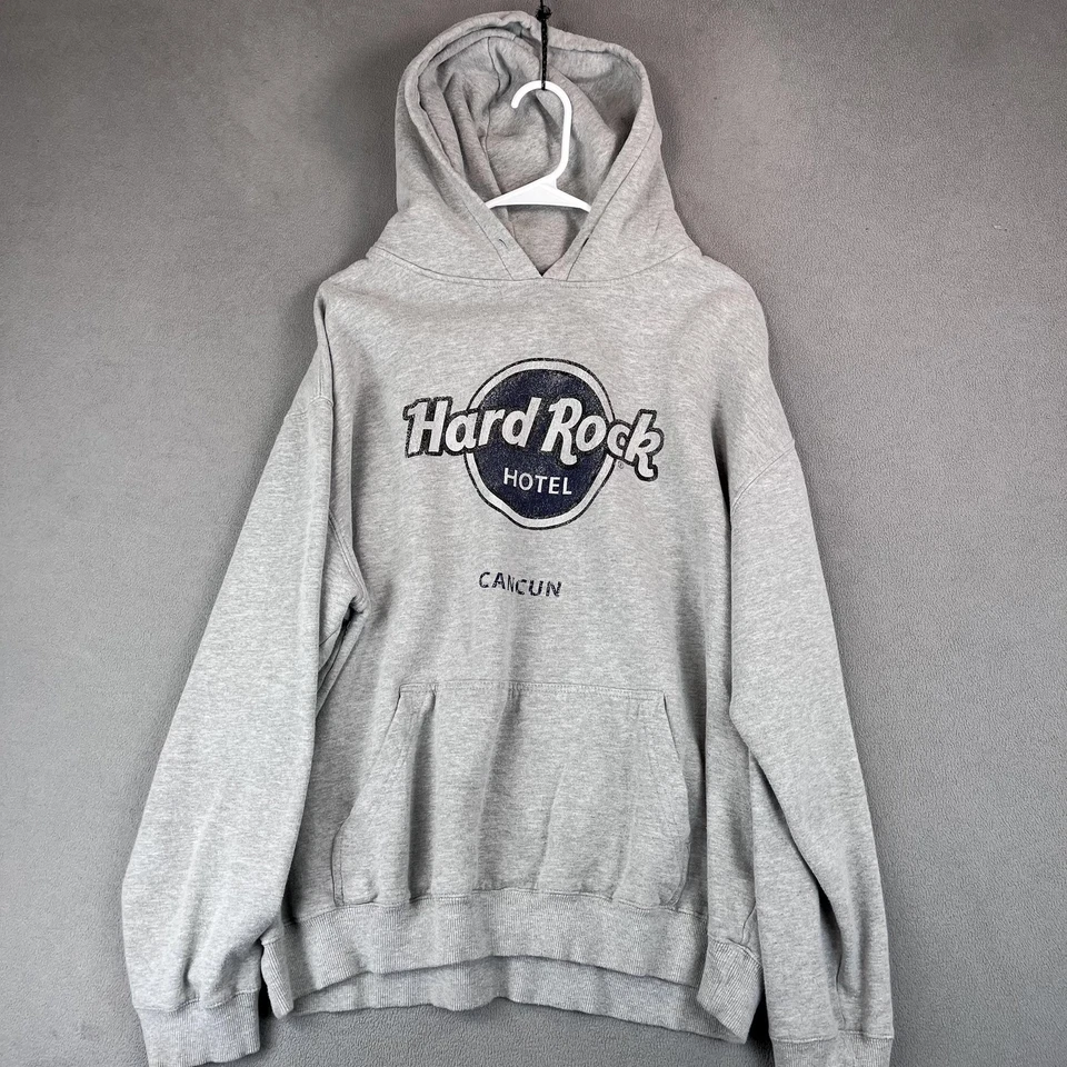Sudadera con Capucha Hard Rock Hotel Para Hombres 2XL Gris Cancún Pullover Sudadera Logo Gráfico Foto 1 de 4