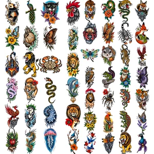 28pcs Temporary Tattoo Temporary Tattoo Stickers Peacock Fox Dragon For Men - Picture 1 of 14